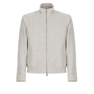 Brunello Cucinelli Grey Linen Bomber Jacket - NWT